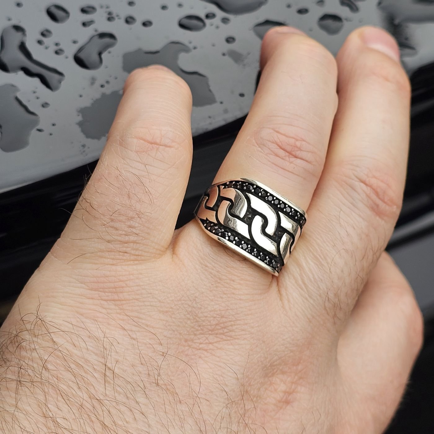 925 Ayar Gümüş Örgü Model Erkek Yüzük