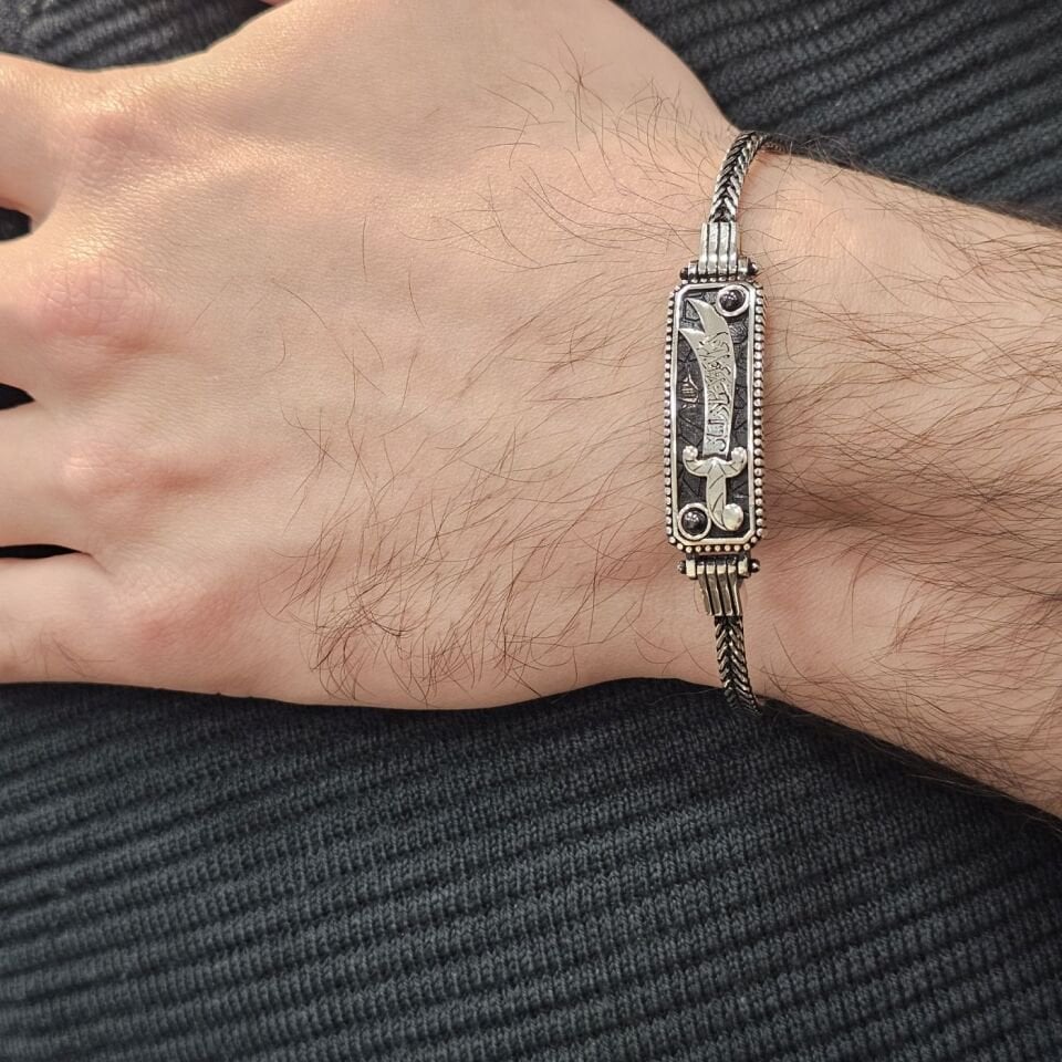 925 Ayar Oksitli Gümüş Erkek Bileklik