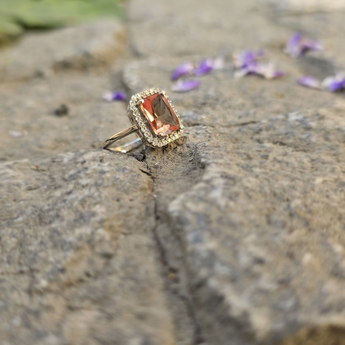 Dikdörtgen Baget Zultanit taşlı 925 Ayar Kadın Gümüş Yüzük 17