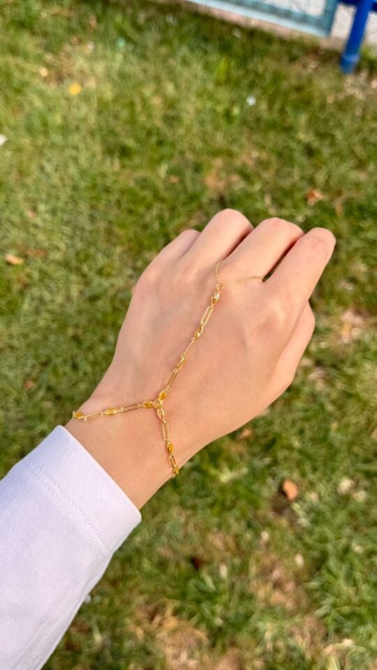 925 Ayar Gümüş Gold Kaplama Taşlı Şahmeran Takı