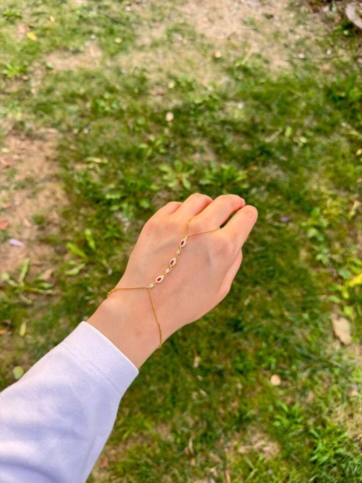 925 Ayar Gümüş Gold Kaplama DamlaTaşlı Şahmeran Takı