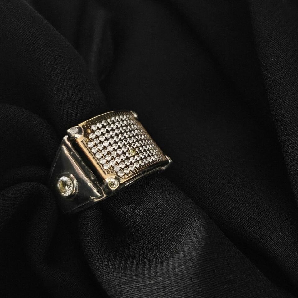 Beyaz Star Mikro taşlı 925 Ayar Gümüş Yüzük 27