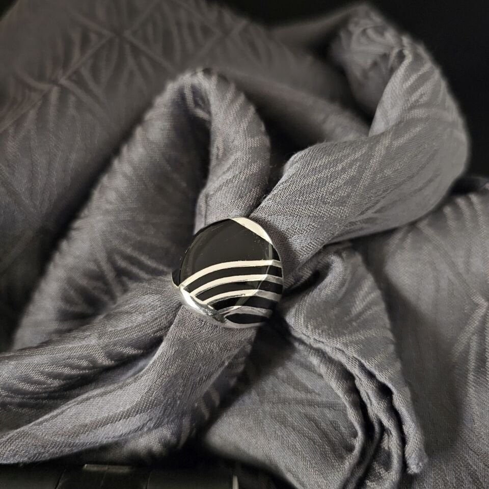 Mine İşlemeli 925 Ayar İthal Gümüş Yüzük 27