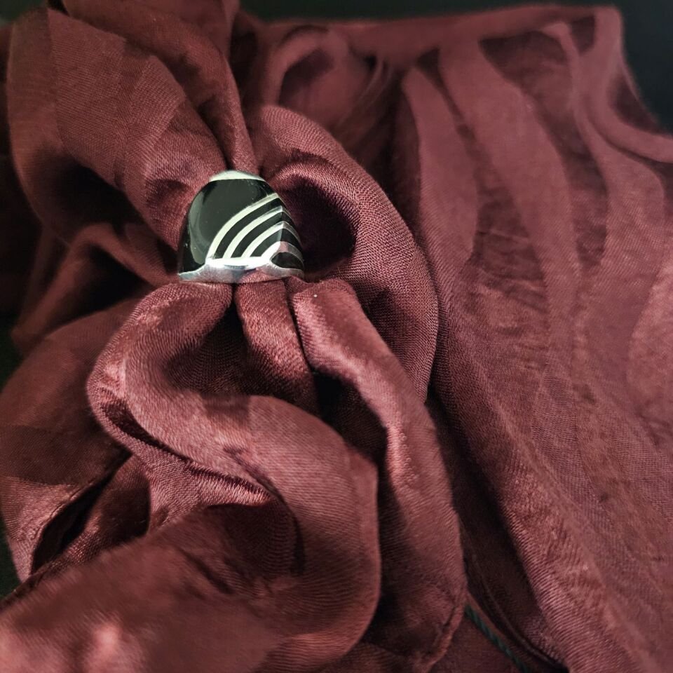 MİNE İŞLEMELİ 925 AYAR İTHAL GÜMÜŞ YÜZÜK 7 gram - 26 - polyester