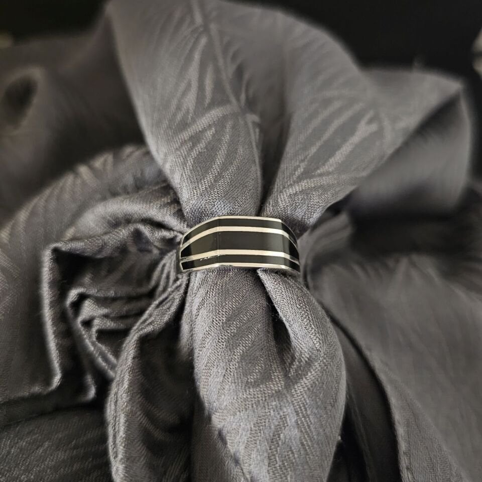 Mine İşlemeli 925 Ayar İthal Gümüş Yüzük 27