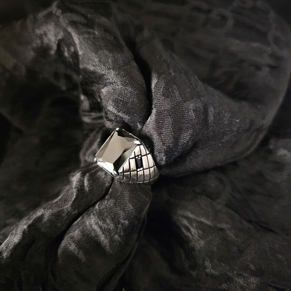 Siyah Zirkon taşlı 925 Ayar Gümüş Yüzük 27