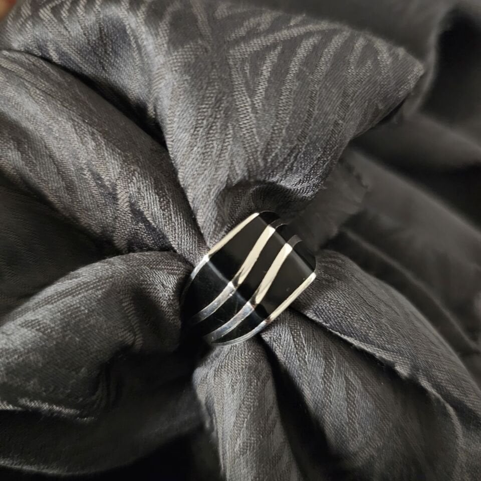 MİNE İŞLEMELİ 925 AYAR İTHAL GÜMÜŞ YÜZÜK polyester - 7 gram - 28