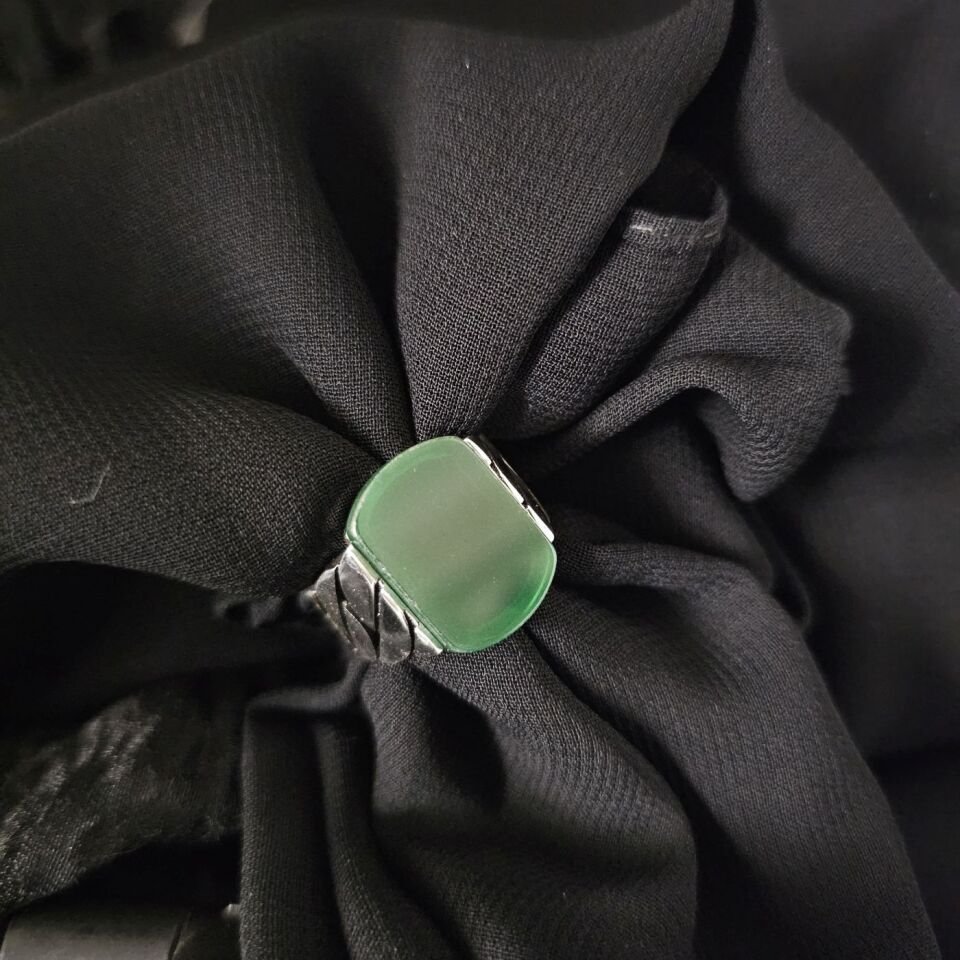 925 Ayar taşlı Sade Erkek Gümüş Yüzük