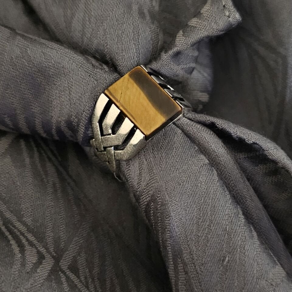 Kaplan gözü taşlı 925 Ayar Gümüş Yüzük 25