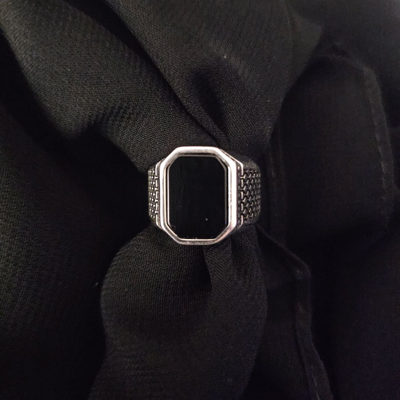 Dikdörtgen fasetta kesim Zirkon taşlı 925 Ayar Gümüş Yüzük