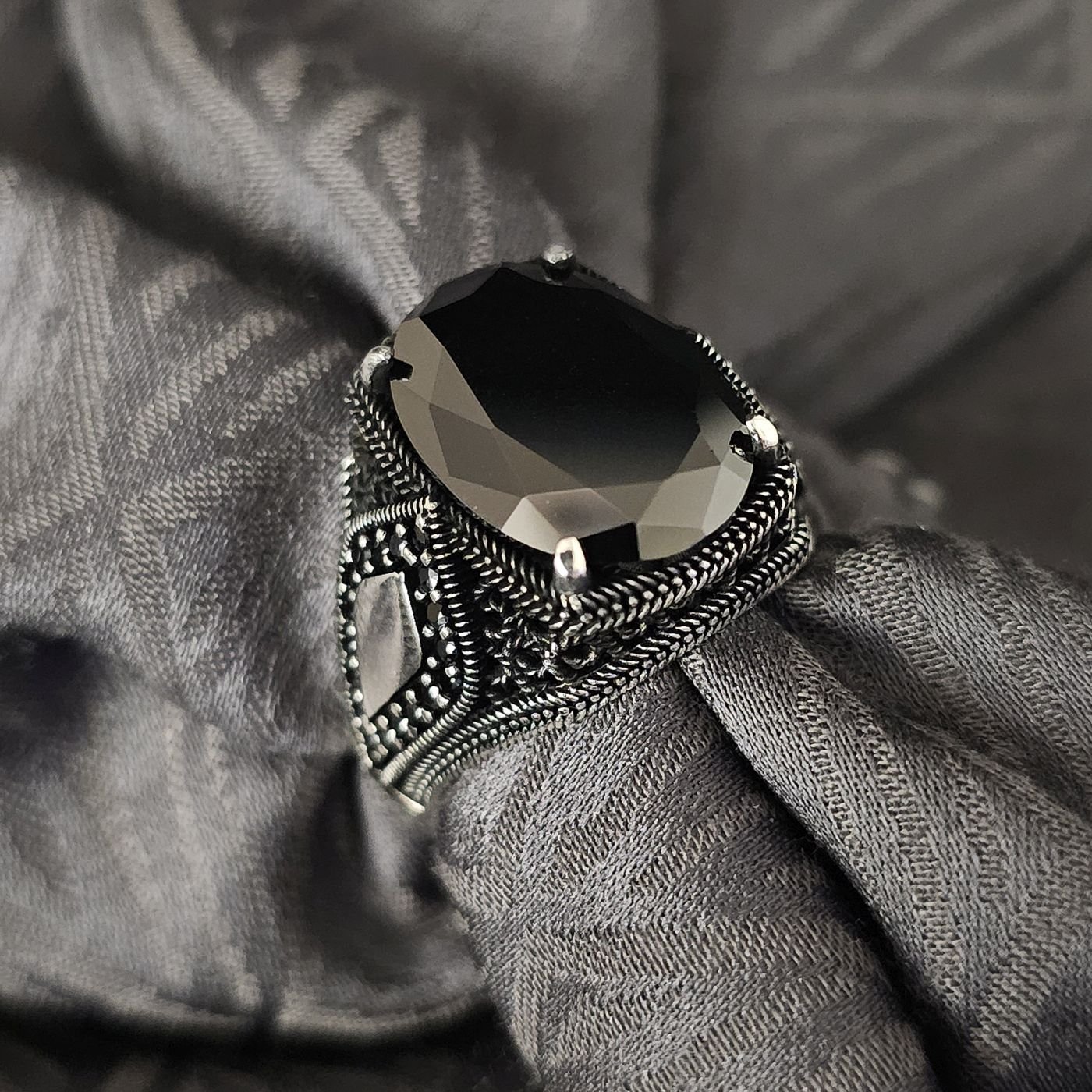 Kristal kesim Zirkon taşlı 925 Ayar Gümüş Yüzük 27