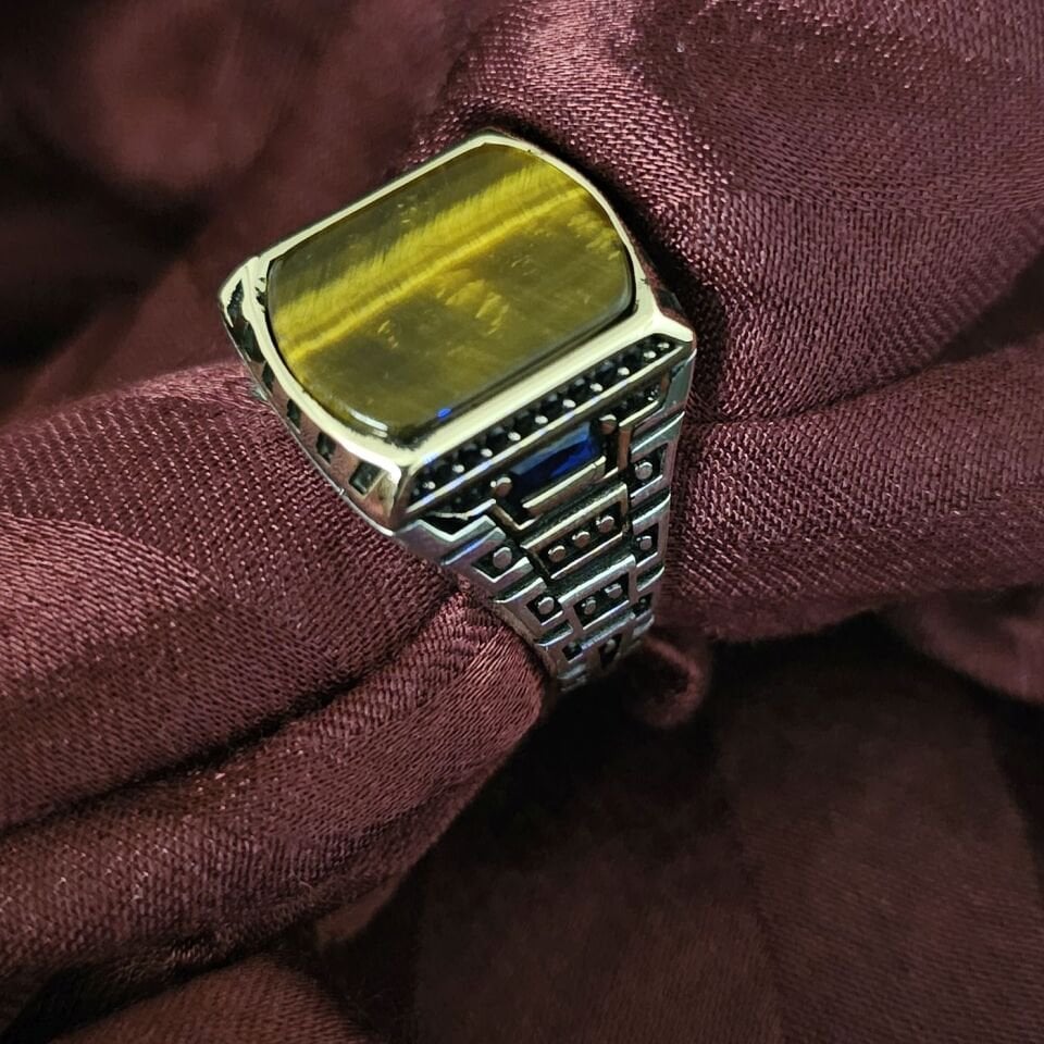 Oniks taşlı 925 Ayar Gümüş Yüzük