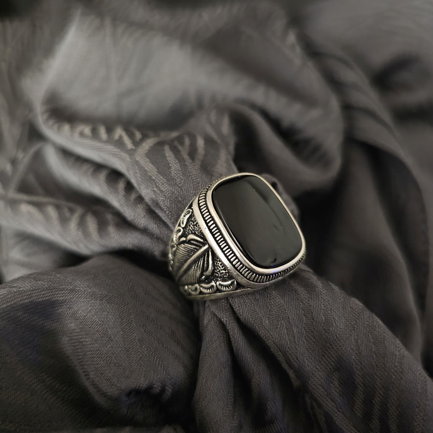 925 Ayar Oksitli Erkek Gümüş Yüzük