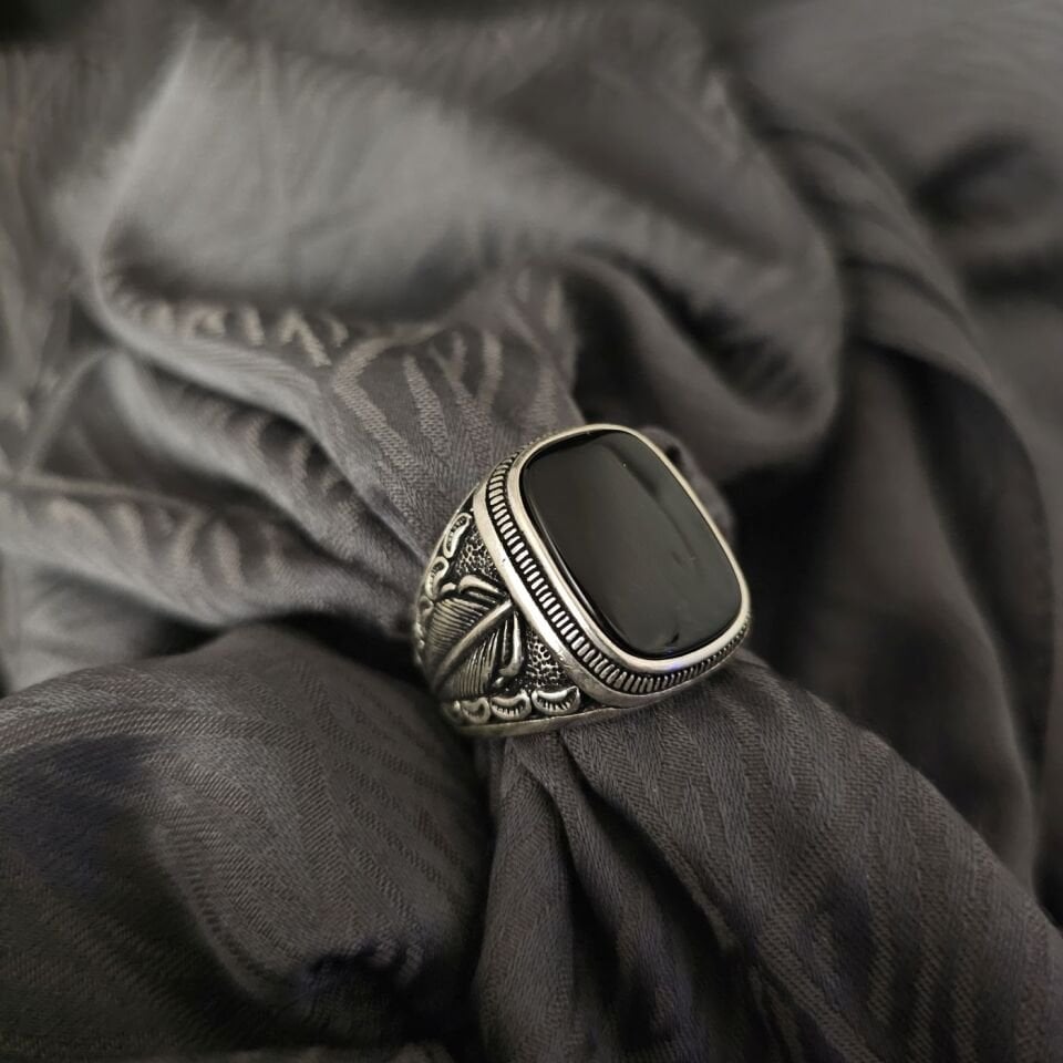 925 Ayar Oksitli Erkek Gümüş Yüzük