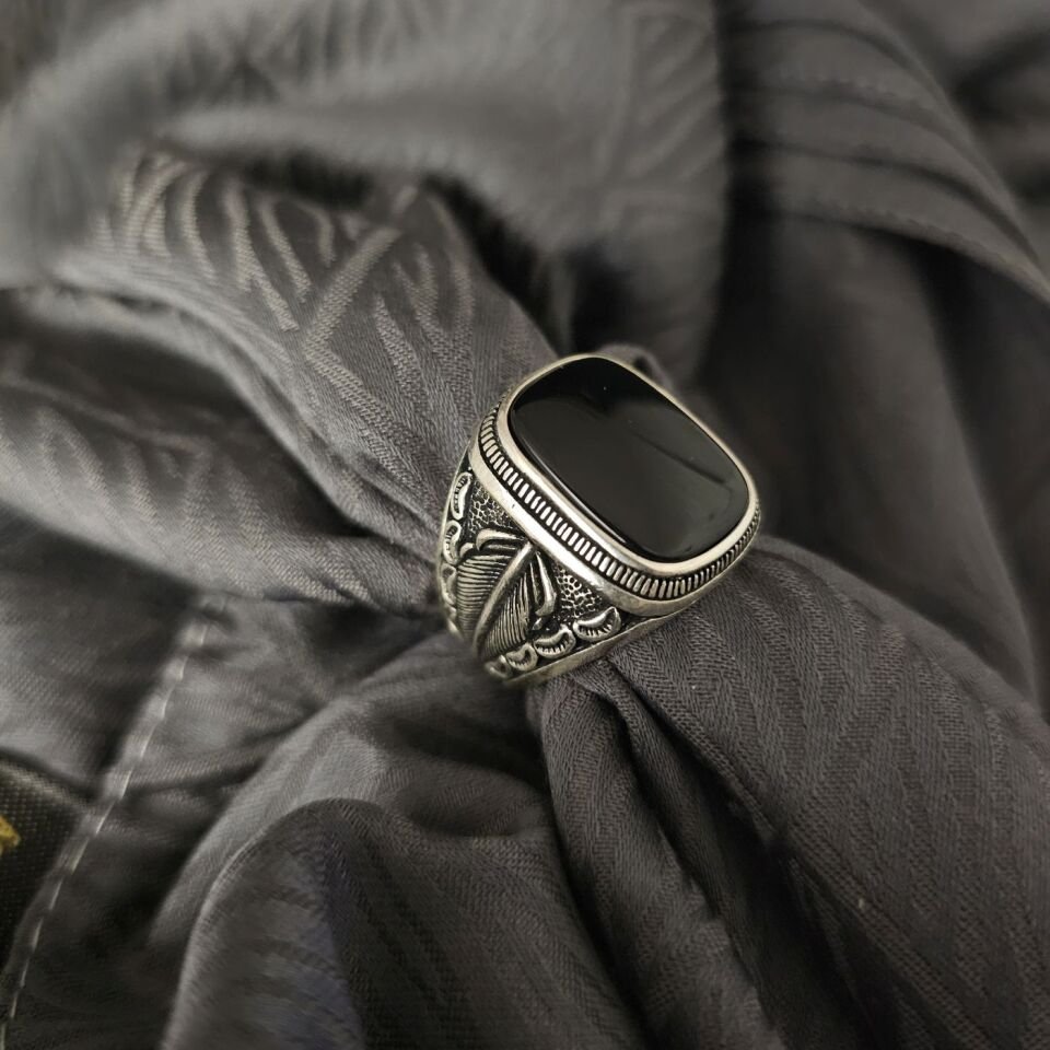 925 Ayar Oksitli Erkek Gümüş Yüzük