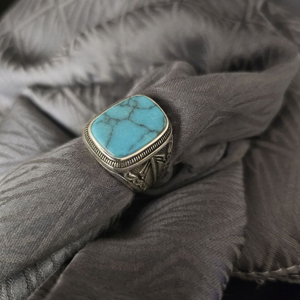 925 Ayar Oksitli Erkek Gümüş Yüzük