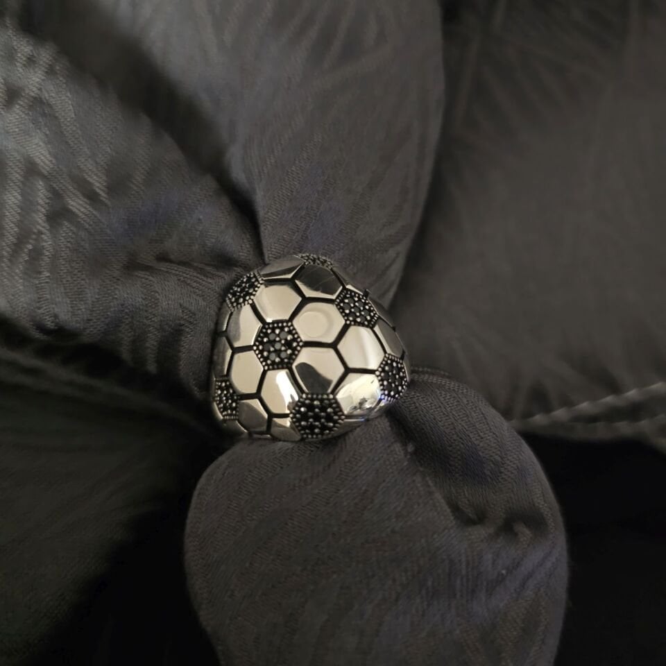 925 Ayar Mikrotaş işlemeli taşsız Gümüş Yüzük