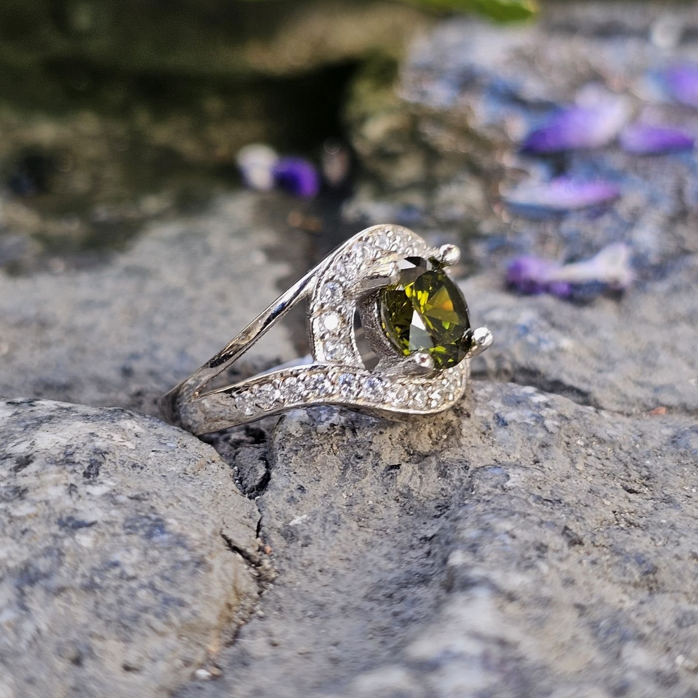 Zarif Tasarım Zultanit taşlı 925 Ayar Kadın Gümüş Yüzük 17