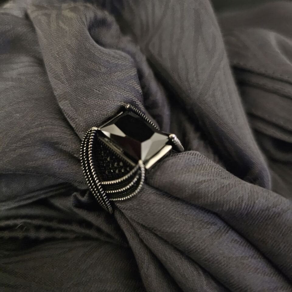 Siyah Zirkon taşlı Oksitli 925 Ayar Gümüş Yüzük 25