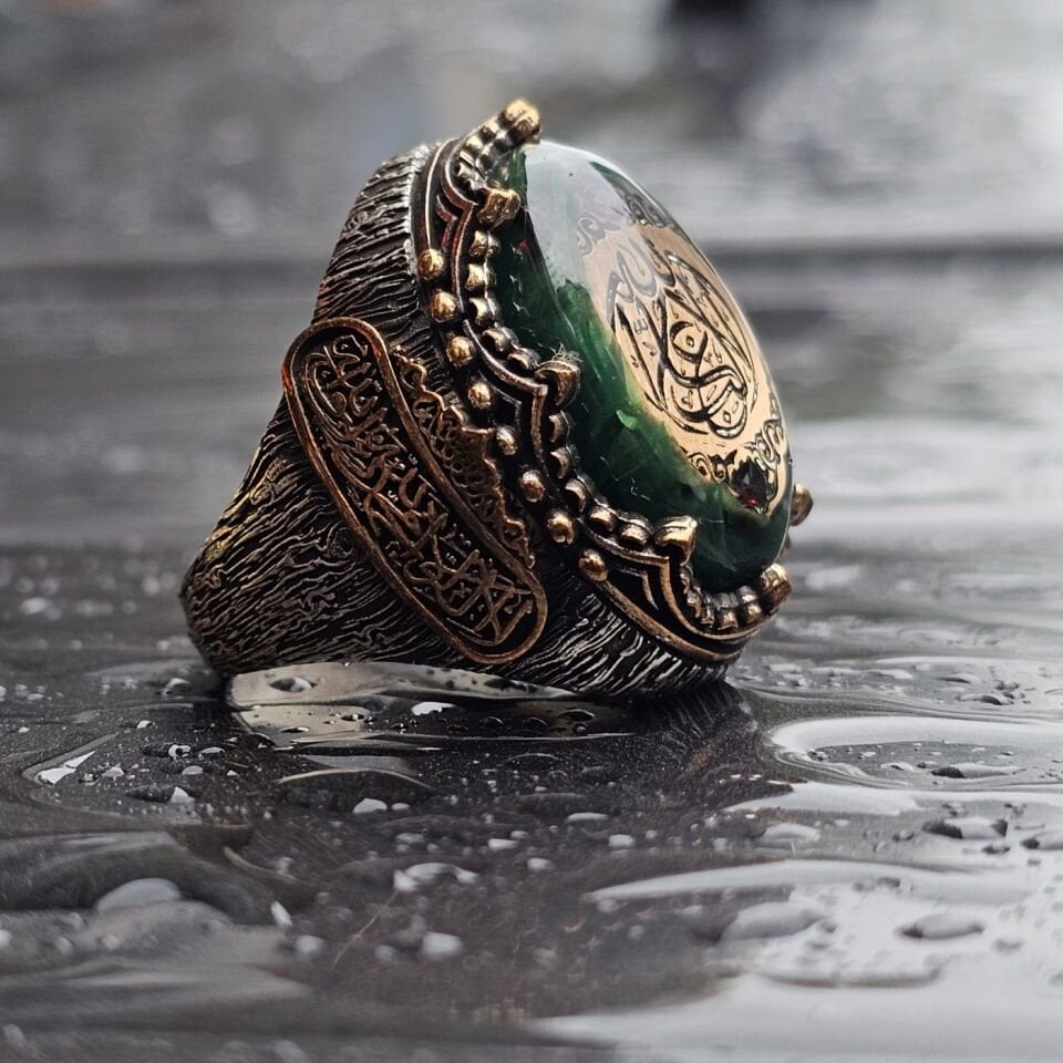 La Galibe İllahlah Yazılı yanı Kelime-i Tevhid işlemeli Osmanlı İşi Üst Düzey 925 Ayar Gümüş Yüzük