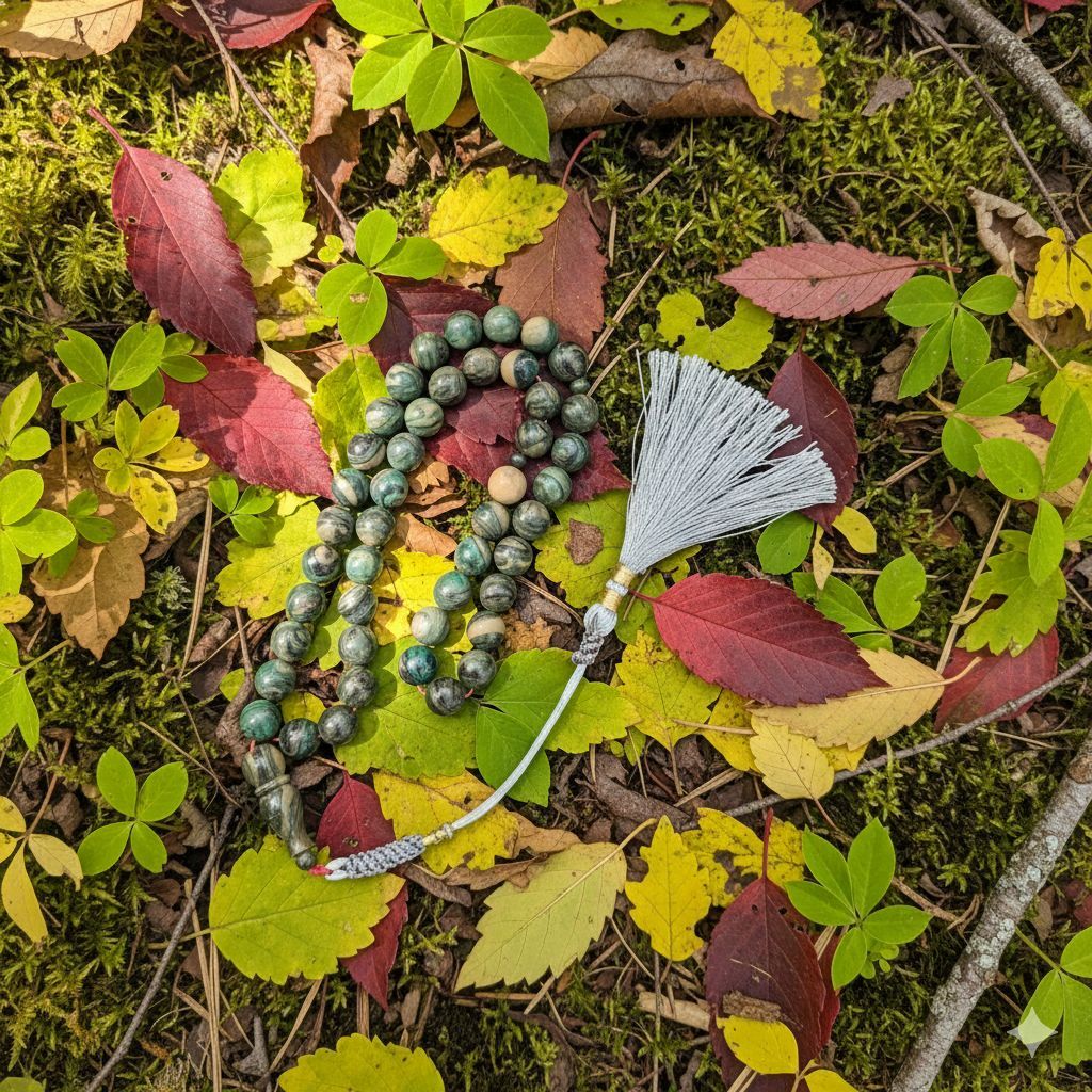 Yeşil Labradorit taşlı Sistemli Tesbih