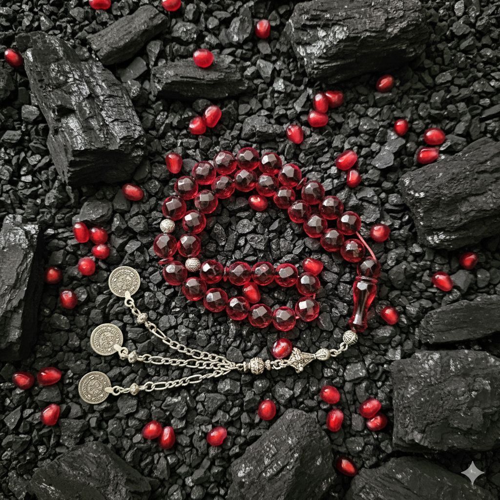 Fasetta kesim Sıkma Kehribar taşlı Sistemli Tesbih