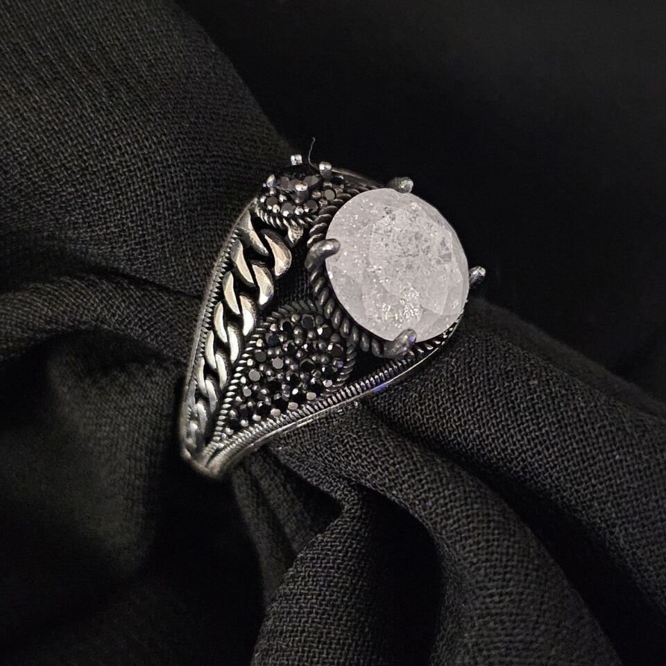 Paraiba taşlı  925 Ayar Gümüş Yüzük