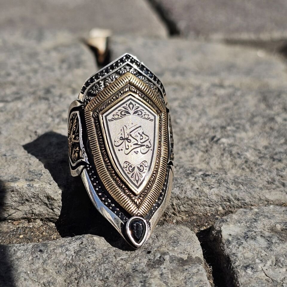 ‘BU DA GEÇER YA HÛ’  Yazı işelemeli 925 Ayar Başparmağı Yüzüğü