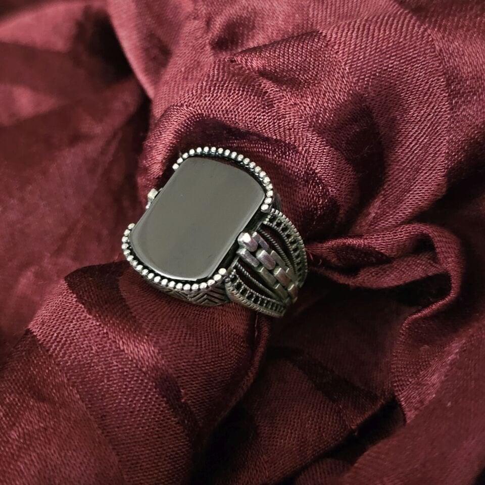 Onıks Taşlı 925 Ayar Gümüş Yüzük