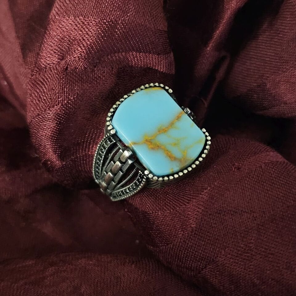 Firuze Taşlı 925 Ayar Gümüş Yüzük