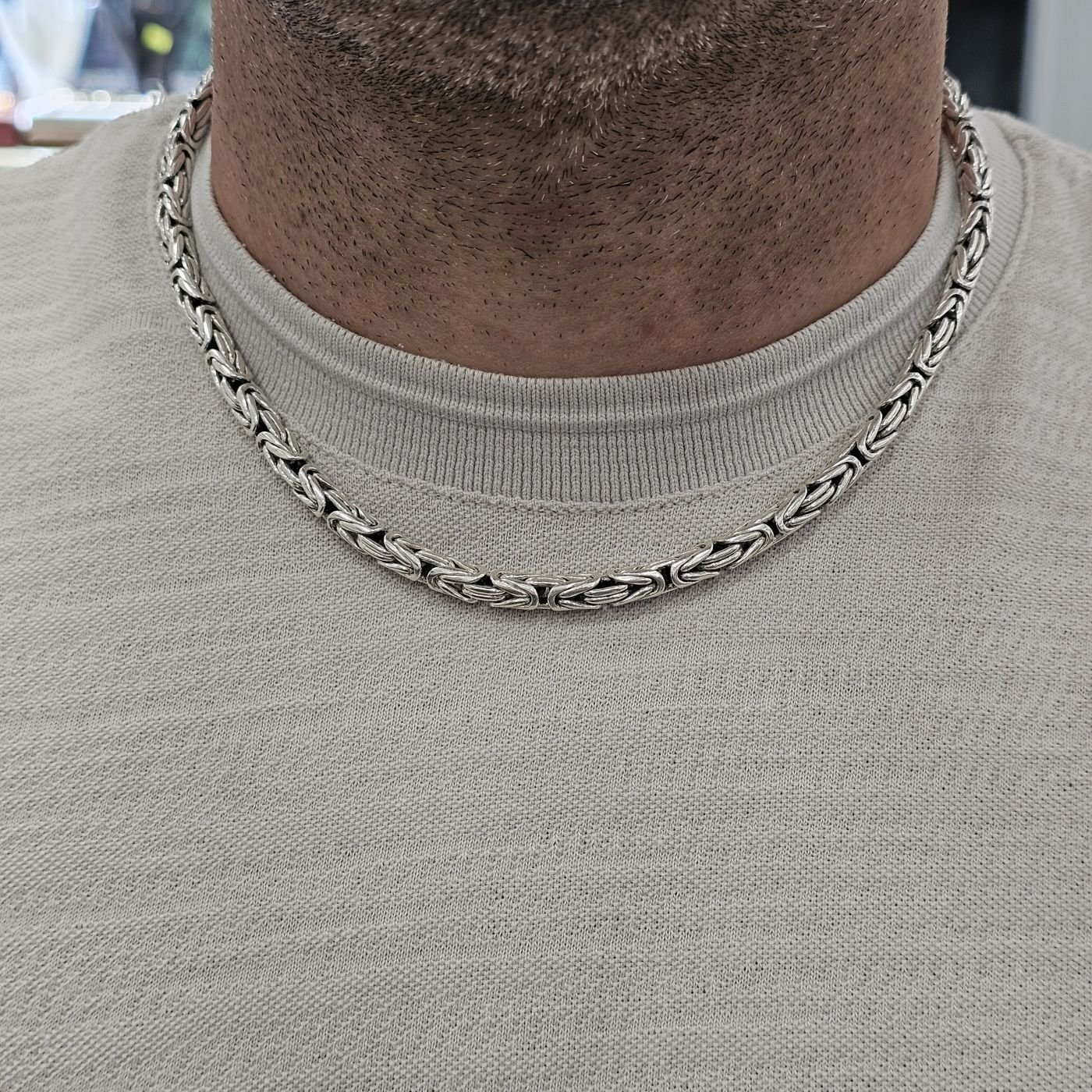 925 Ayar Erkek Gümüş Kral Zincir