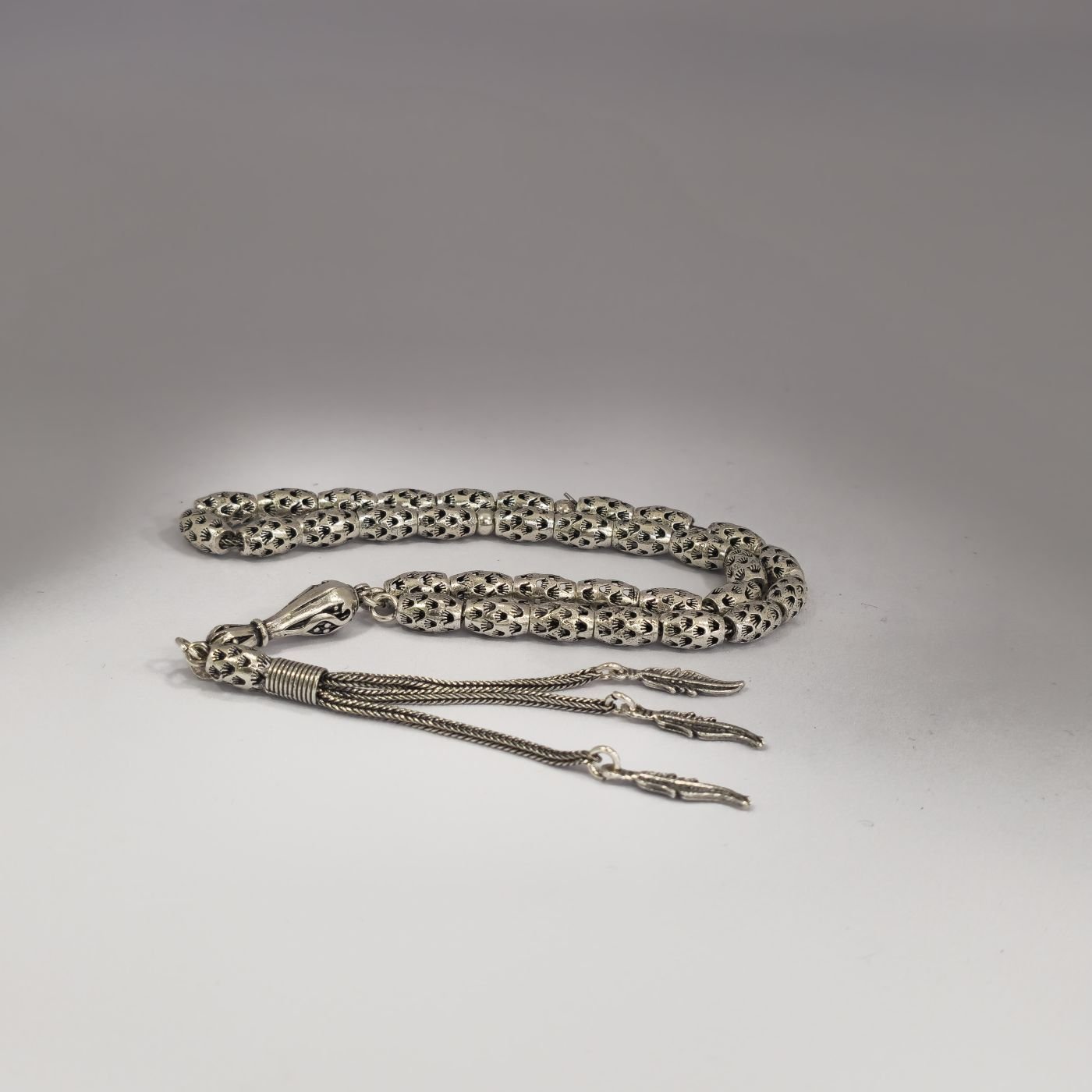 Beyzi Kesim Telkari model 925 Ayar Saf Gümüş Tesbih