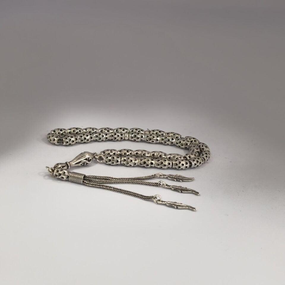 Beyzi Kesim Telkari model 925 Ayar Saf Gümüş Tesbih