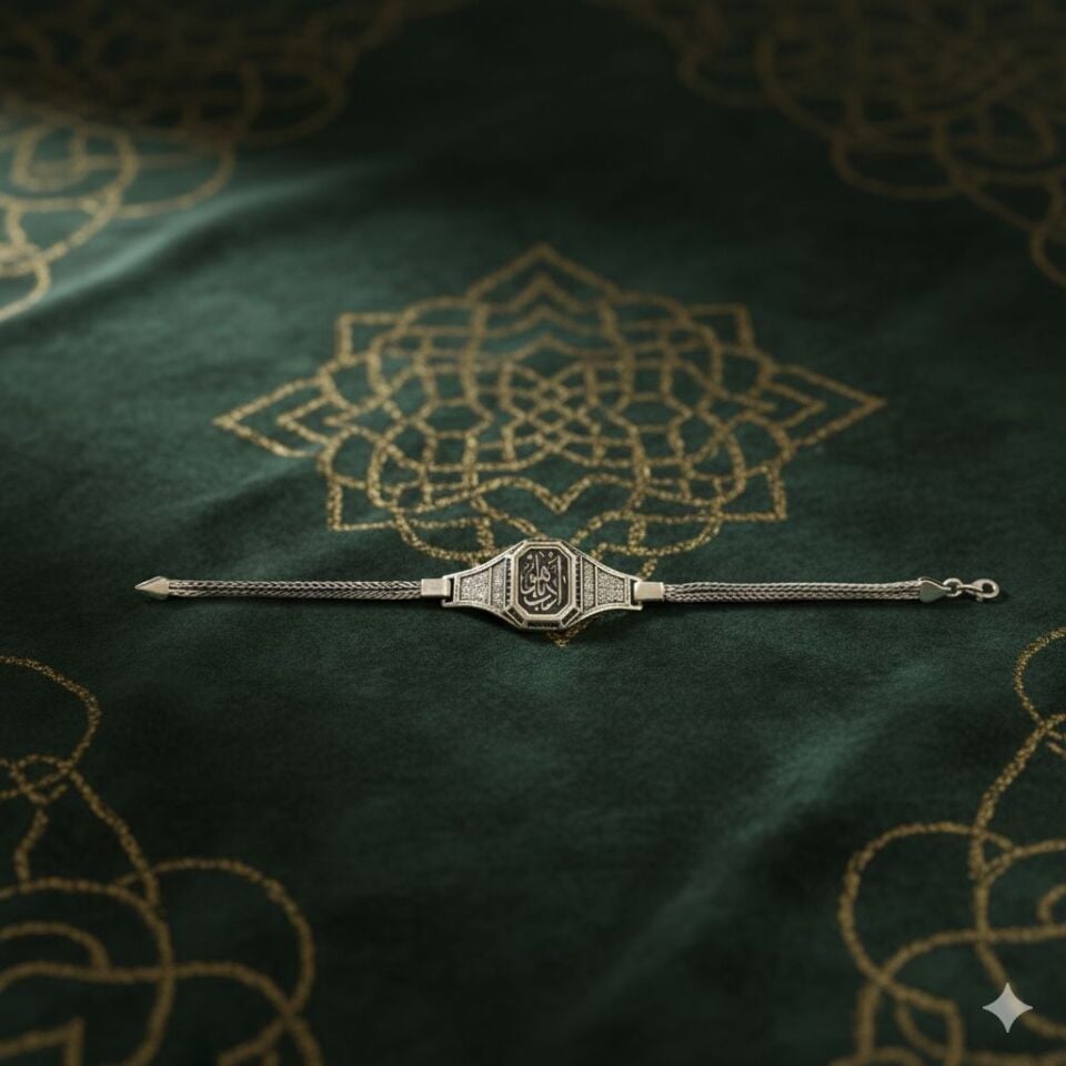 Dua işlemeli Gümüş Bileklik