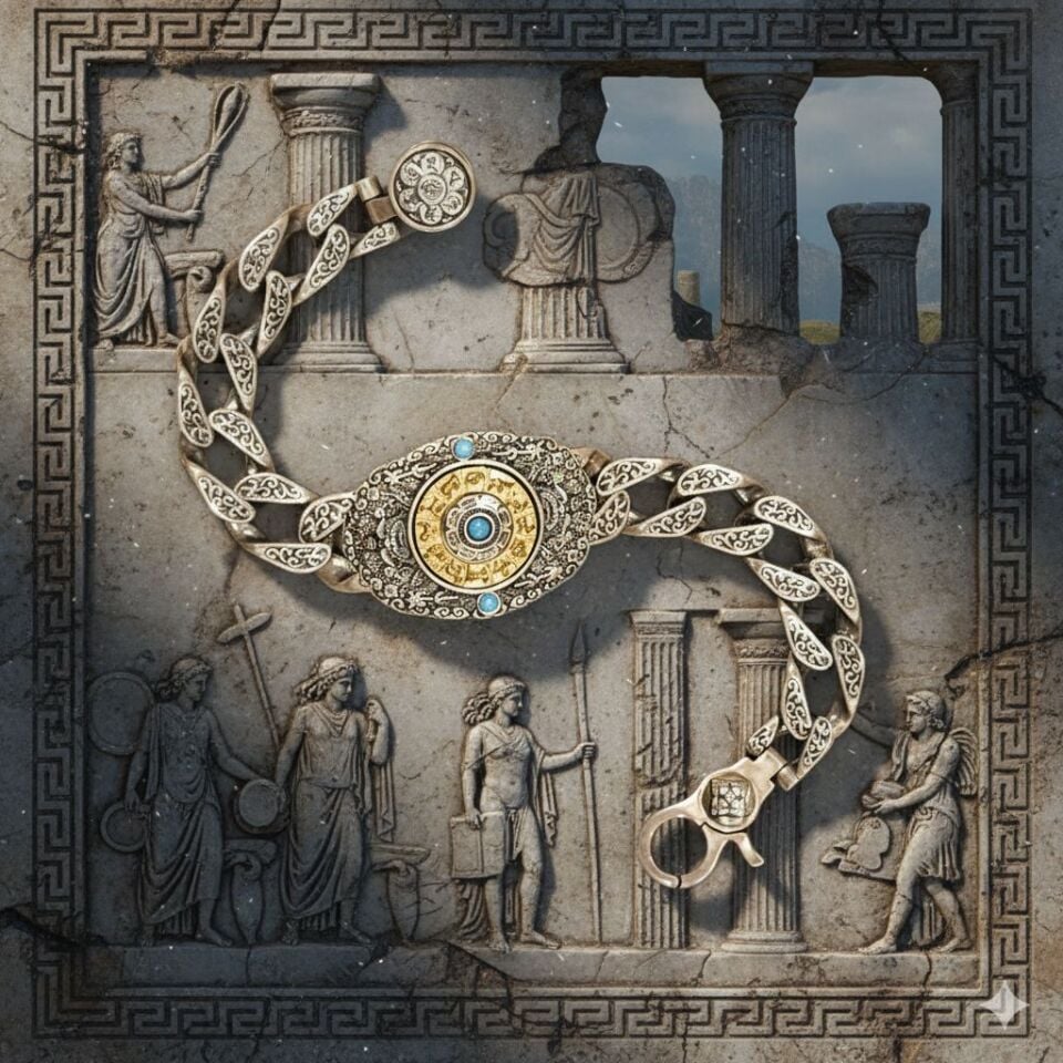 Üst Düzey 925 Ayar Gümüş dönen Zodyak Bilekliği