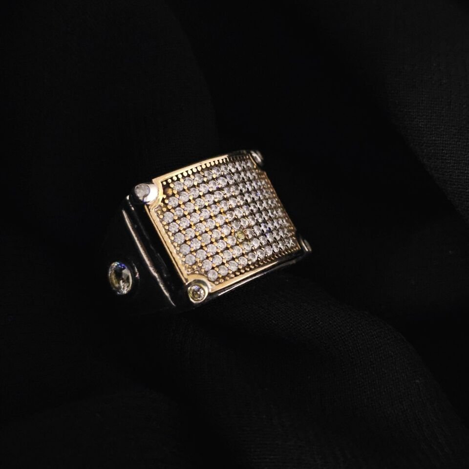 Star Mikro taşlı 925 Ayar Gümüş Yüzük beyaz - 23