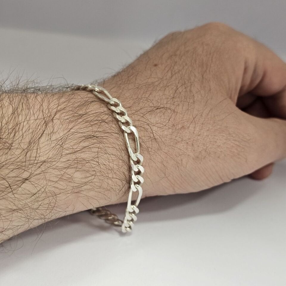 Figaro model 925 Ayar Erkek Gümüş Zincir Bileklik