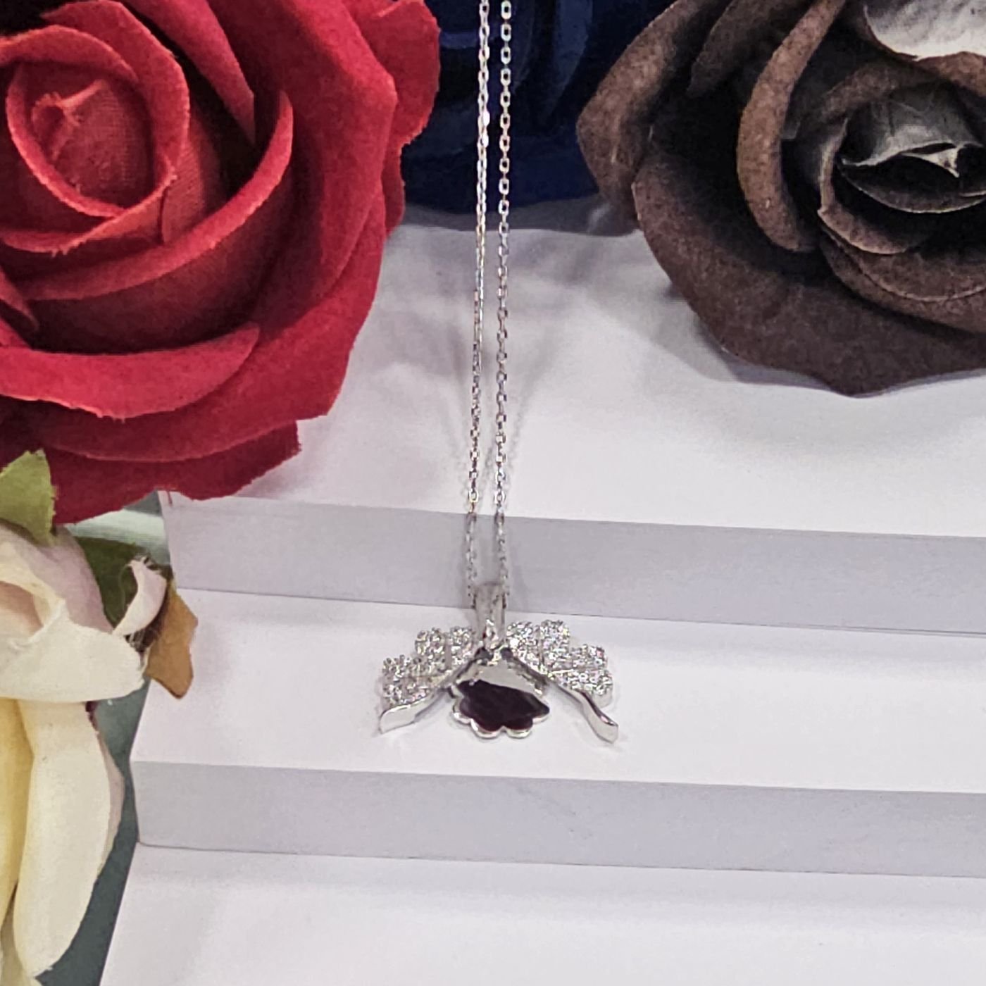 925 Ayar Kalpli açılıp kapanabilir tasarım Kadın Gümüş Kolye