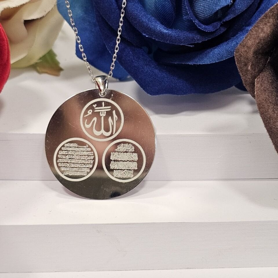 Dua İşlemeli 925 Ayar Kadın Gümüş Kolye