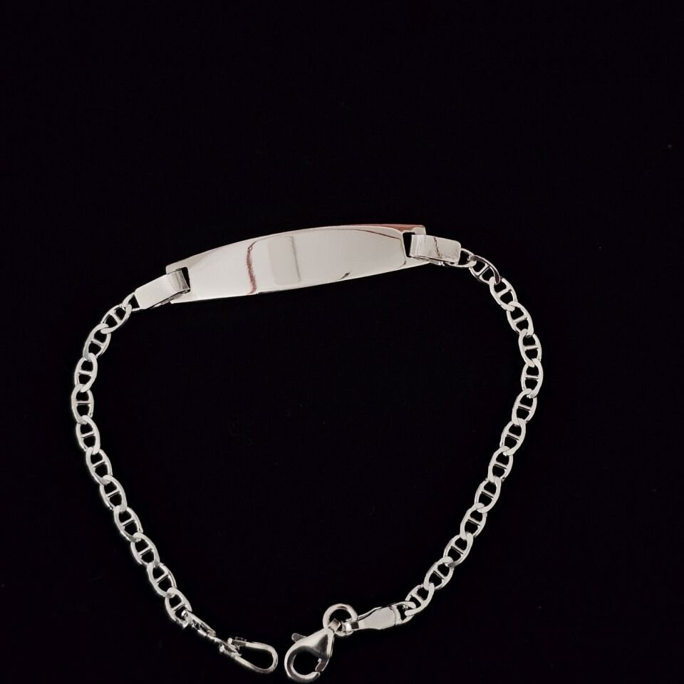 925 Ayar Gümüş Barlı İthal Çocuk Künyesi