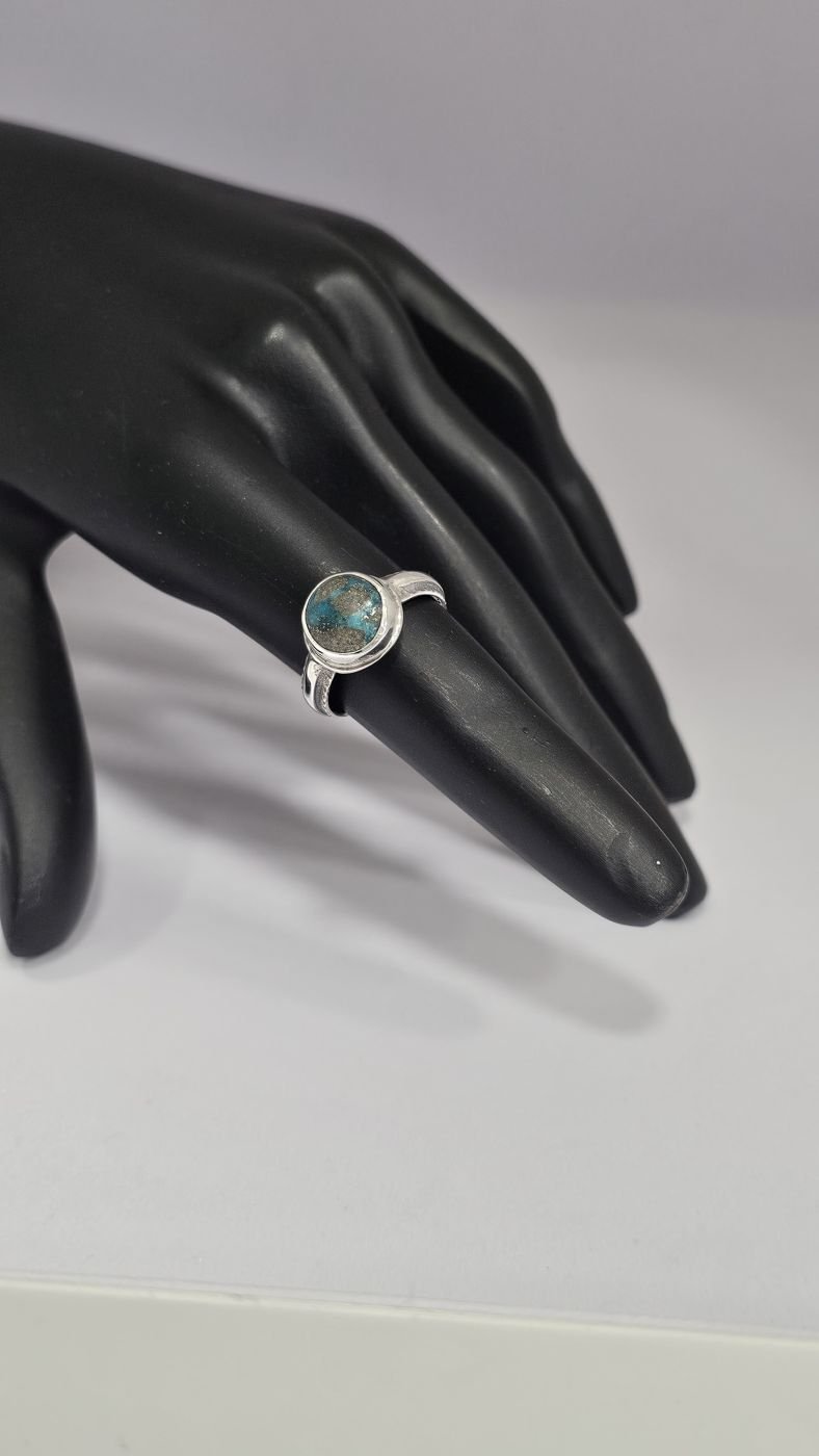 925 Ayar Gümüş Doğal Firuze taşlı Kadın Yüzük