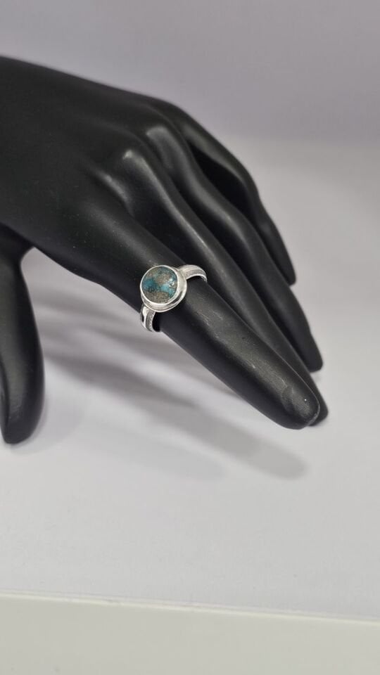 925 Ayar Gümüş Doğal Firuze taşlı Kadın Yüzük