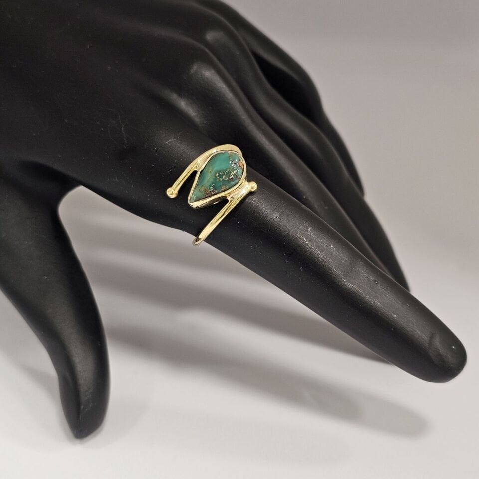 925 Ayar Gümüş Doğal Firuze taşlı Kadın Yüzük