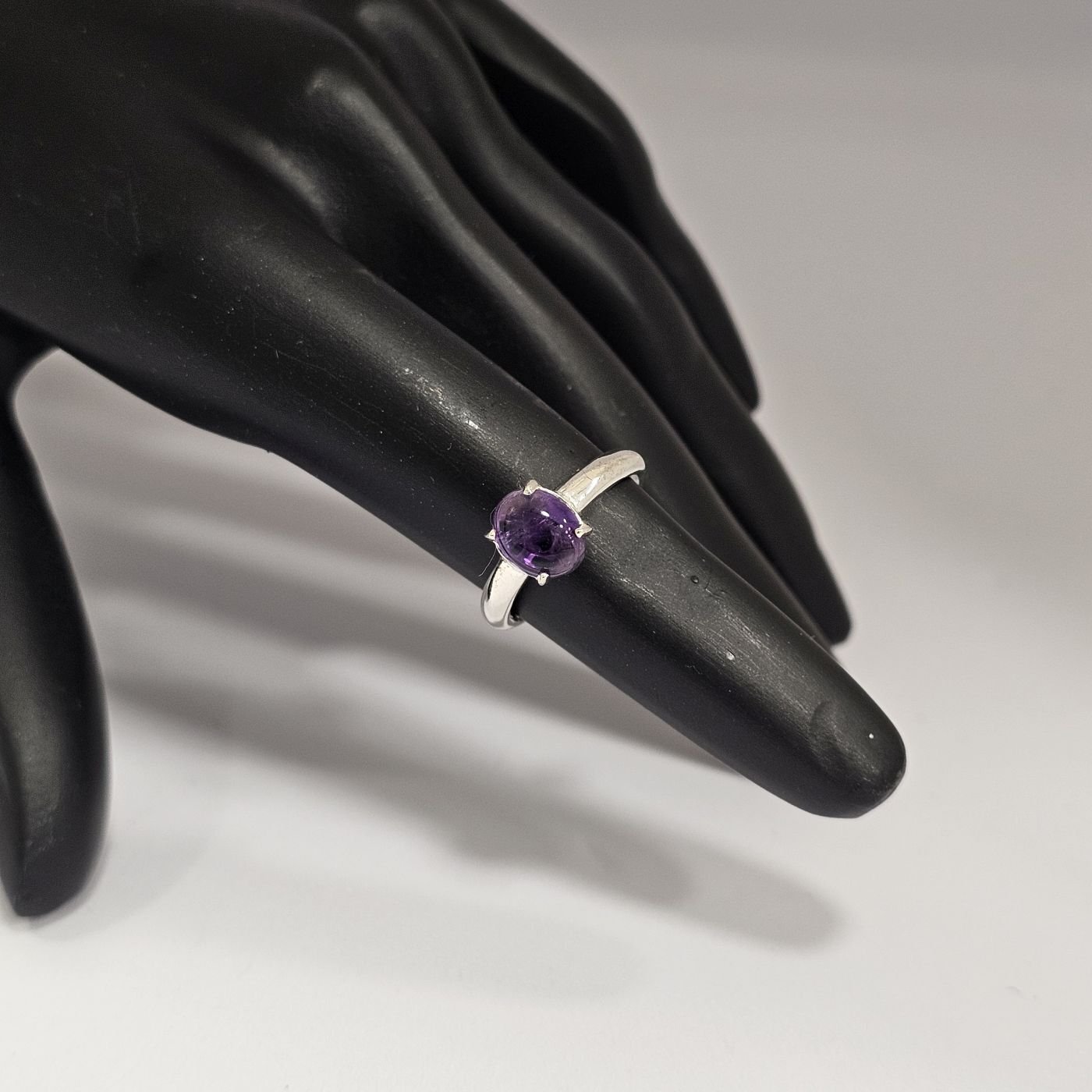 925 Ayar Gümüş Doğal Ametist taşlı Kadın Yüzük
