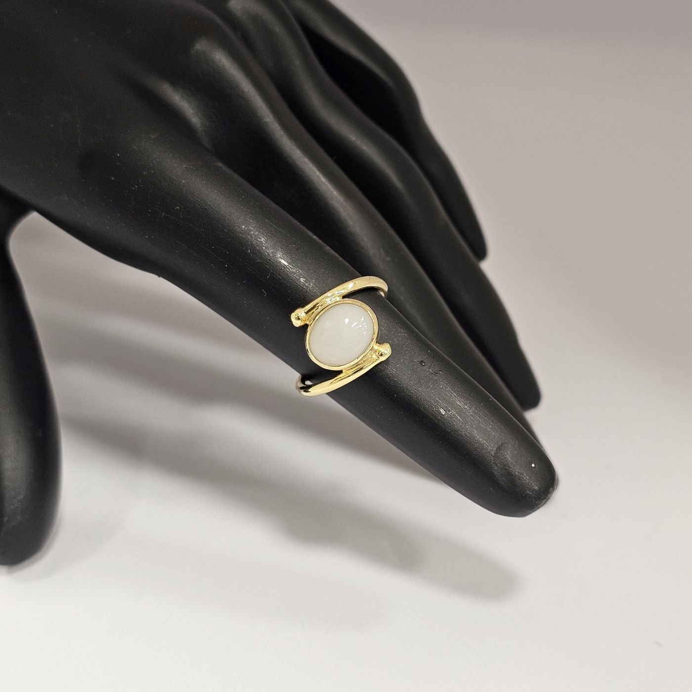 925 Ayar Gümüş Rose Oval Opal taşlı Kadın Yüzük