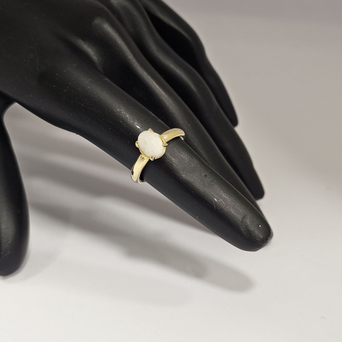 925 Ayar Gümüş Altın kaplama Opal taşlı Kadın Yüzük