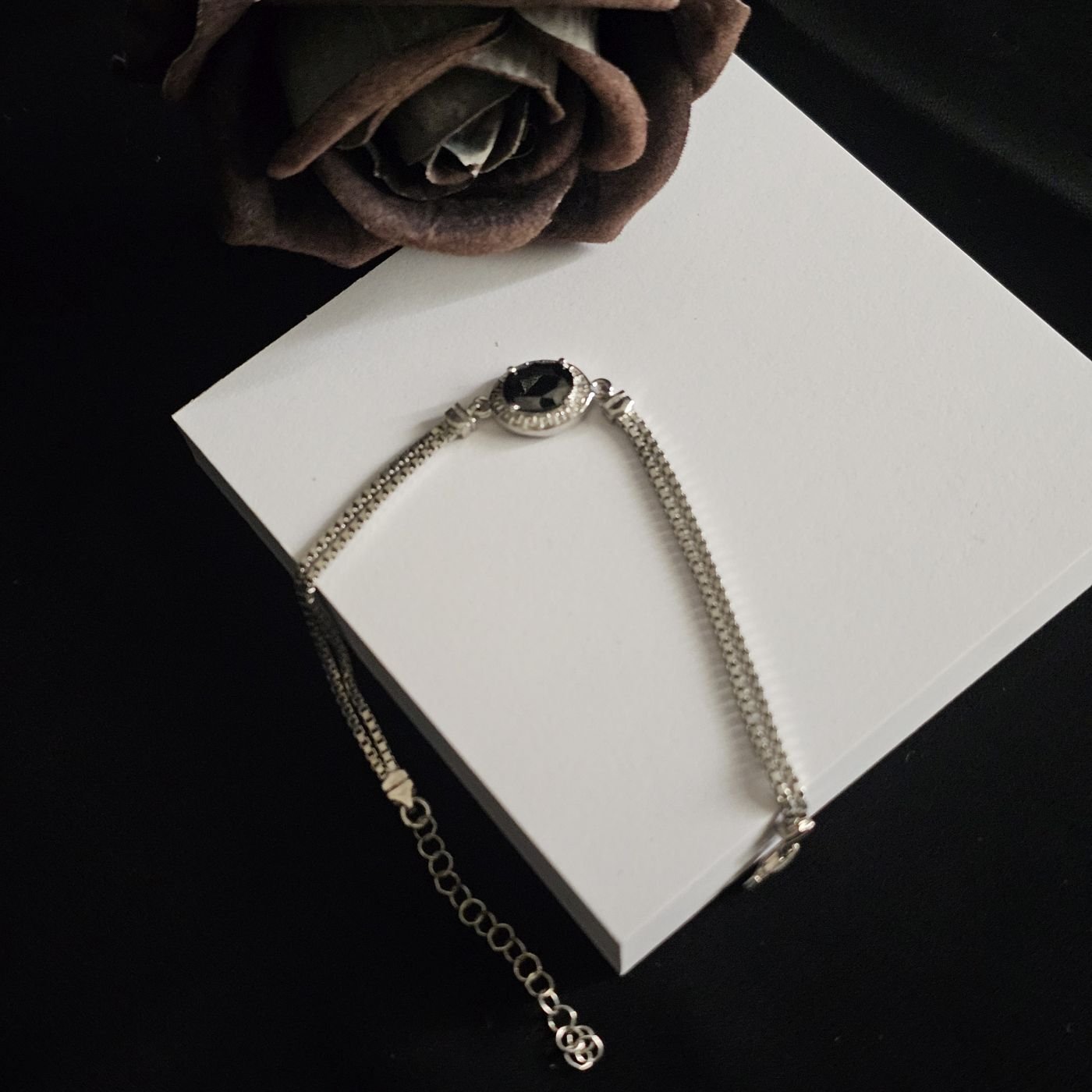 925 Ayar Gümüş Siyah Zirkon Taşlı Kadın Bileklik