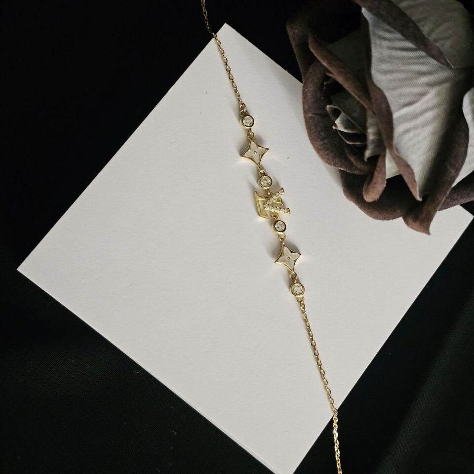 925 Ayar Gümüş Rose Kaplama Rodyumlu Kadın Bileklği