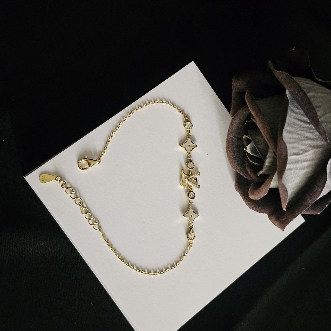 925 Ayar Gümüş Rose Kaplama Rodyumlu Kadın Bileklği