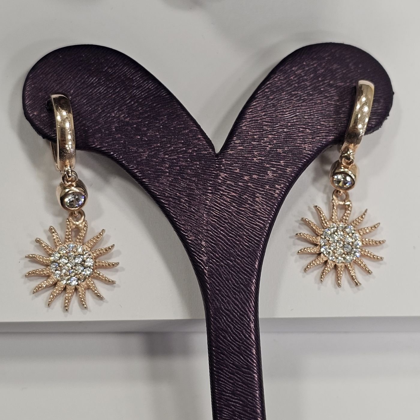 925 Ayar Gümüş Güneş sallantılı Rose kaplama Kadın Küpe